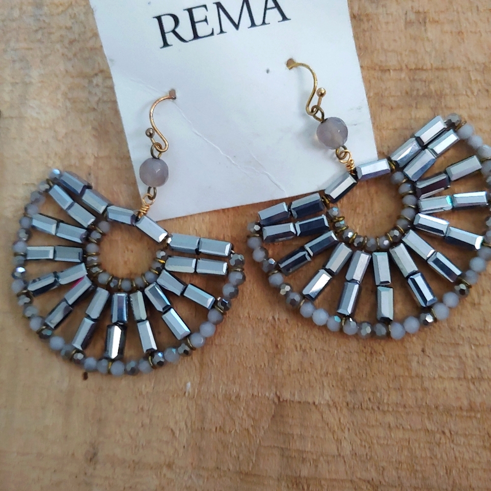 Rema French Hook Beaded Dangle Earings